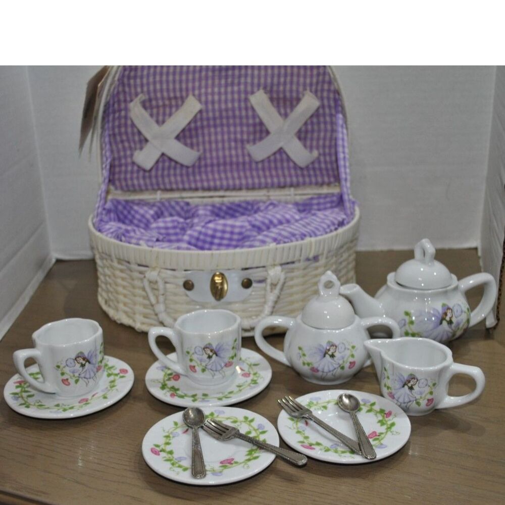 Delton Fine Collectible Tea Set Fairies 15 pieces